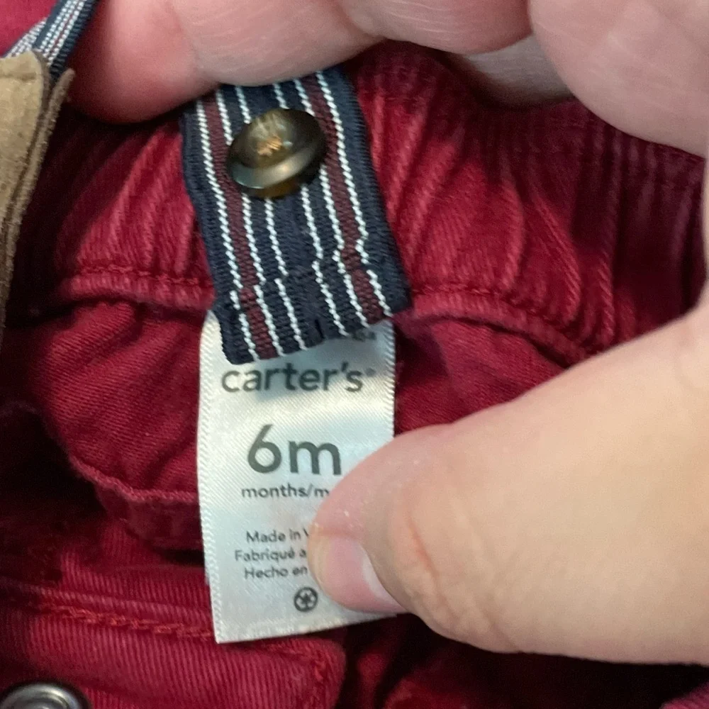 Carter's Red Baby pants with suspenders size 6M